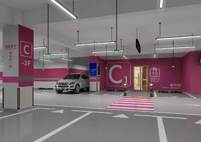 寫(xiě)字樓地下停車場(chǎng)效果圖