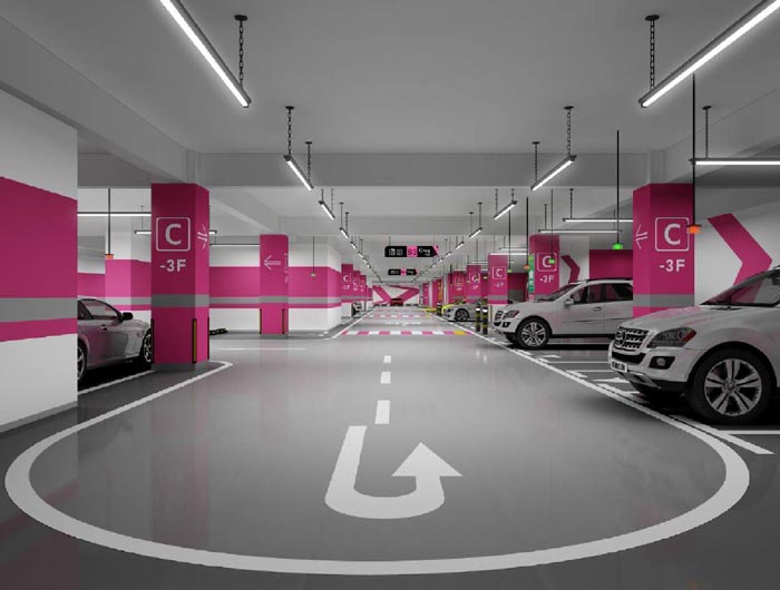 寫(xiě)字樓地下停車場(chǎng)效果圖