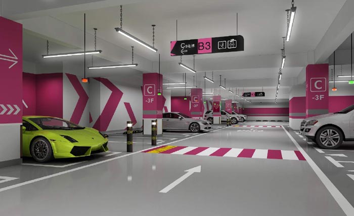 寫(xiě)字樓地下停車場(chǎng)效果圖