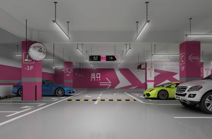 寫(xiě)字樓地下停車場(chǎng)效果圖