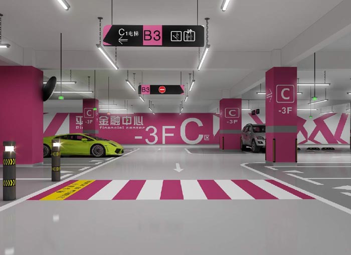 寫(xiě)字樓地下停車場(chǎng)效果圖
